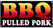 18x36 Inch BBQ PULLED PORK Vinyl Banner Sign - kb