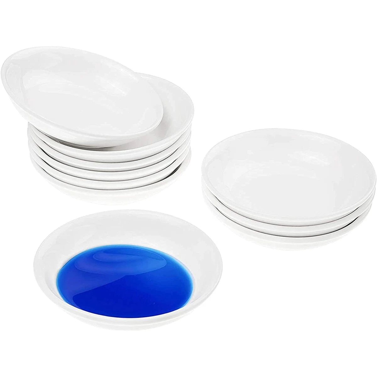 10pcs Round Porcelain Watercolor Paint Palette,Round Ceramic Artist Paint Palette Container Dish for Painting