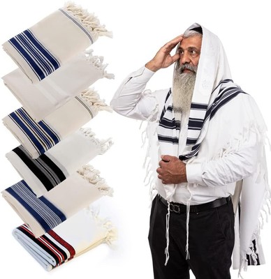 Tallit Prayer shawl for women and men   Traditional 55''x73'', Black Stripes 