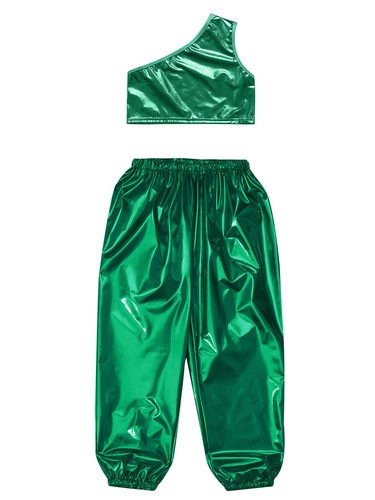 Kids Girls Vest And Trousers Show Tracksuit Dance Crop Top With Pants Stage - Picture 66 of 83