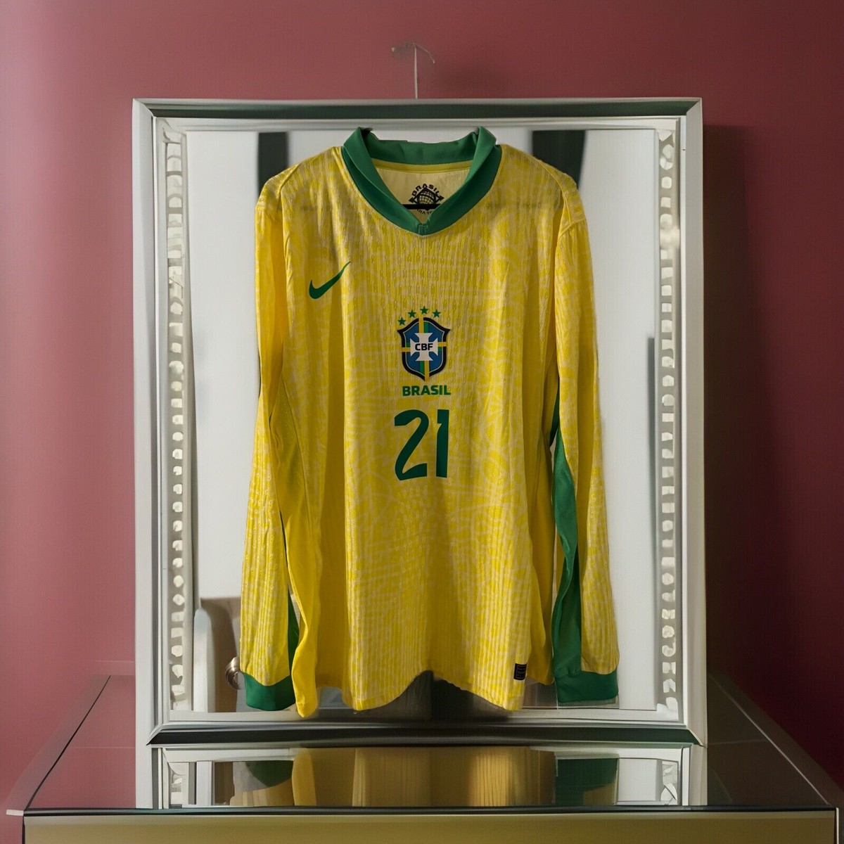 Brazil Home Jersey 23/24 Player's Version Endrick 21 Copa America