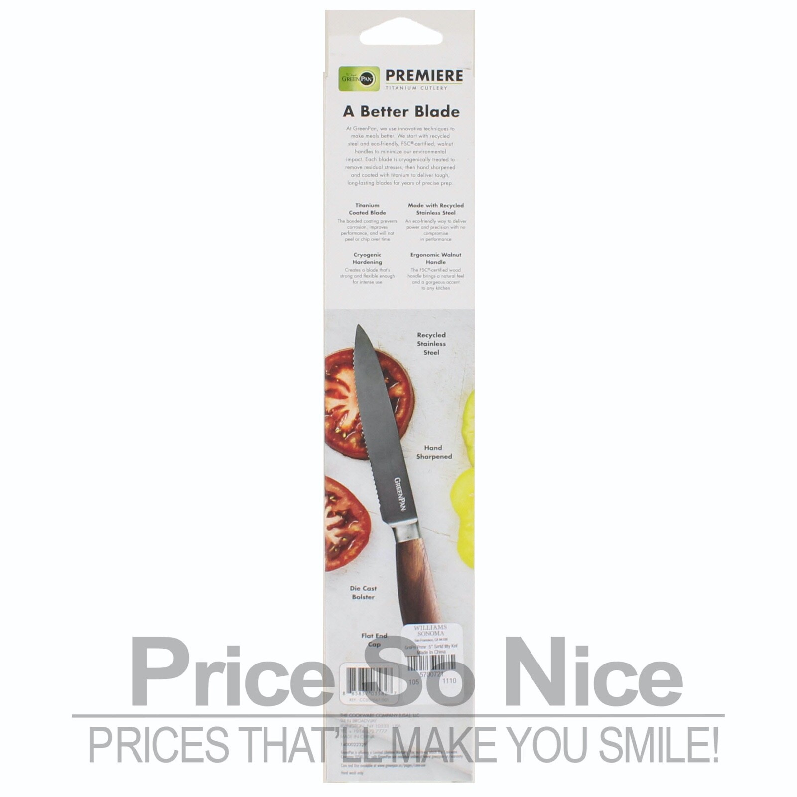 GreenPan Premiere Serrated Utility Knife, 5" with Cover MSRP $70