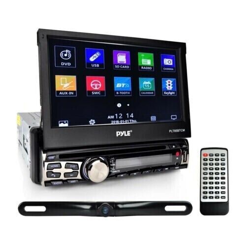 Pyle PLT85BTCM 7" Bluetooth Head unit Receiver and Backup Car Camera Kit, Black