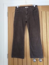 Dark Brown Corduroy Levi 515 Bootcut Jeans Generous Size 10 Very Good Condition