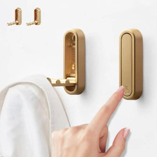 2PC Foldable Wall Hooks - Gold Coat Hooks for Closet, Door  Bathroom  Heavy Du