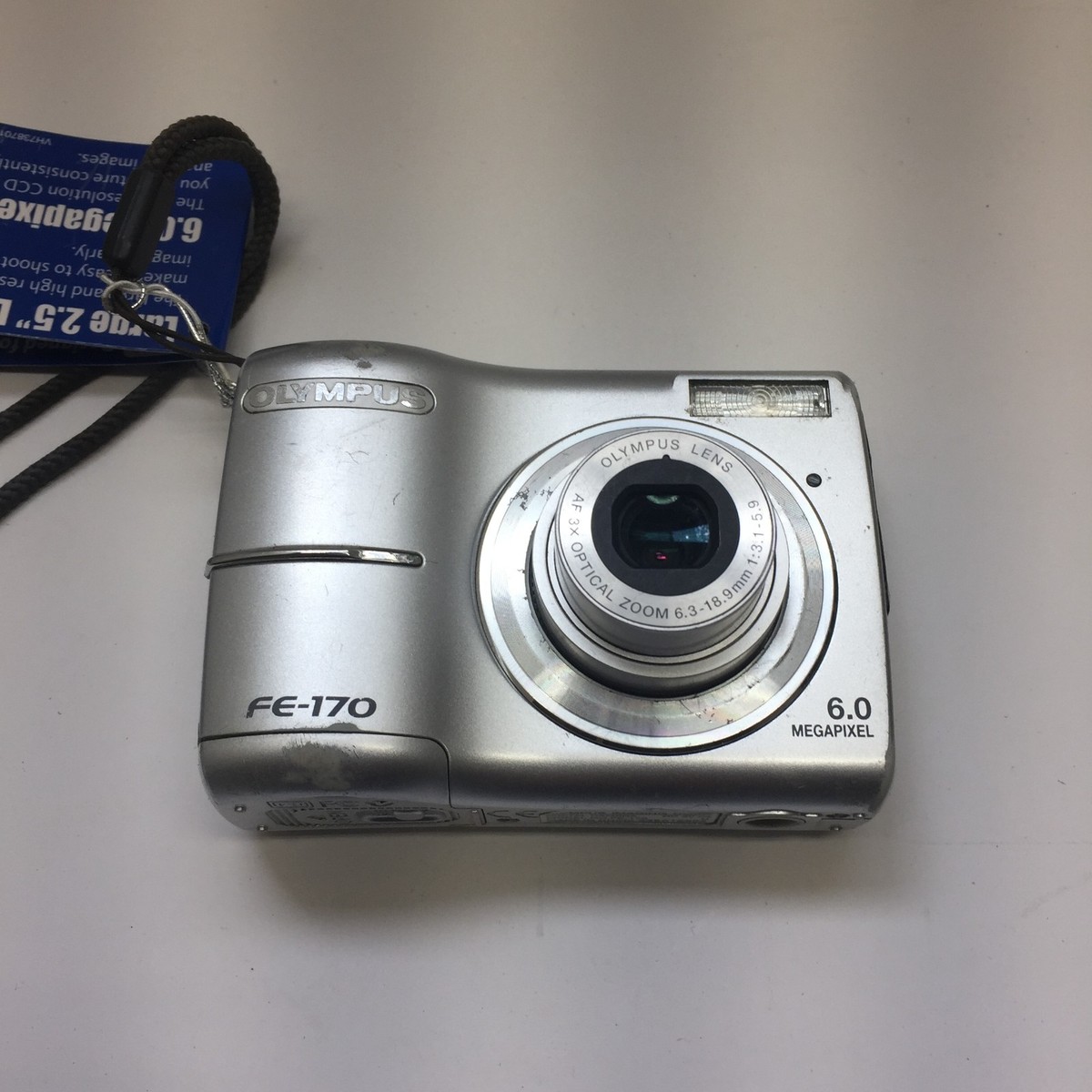 Olympus FE-170 Compact 6.0 MP Digital Camera Silver With SD Card