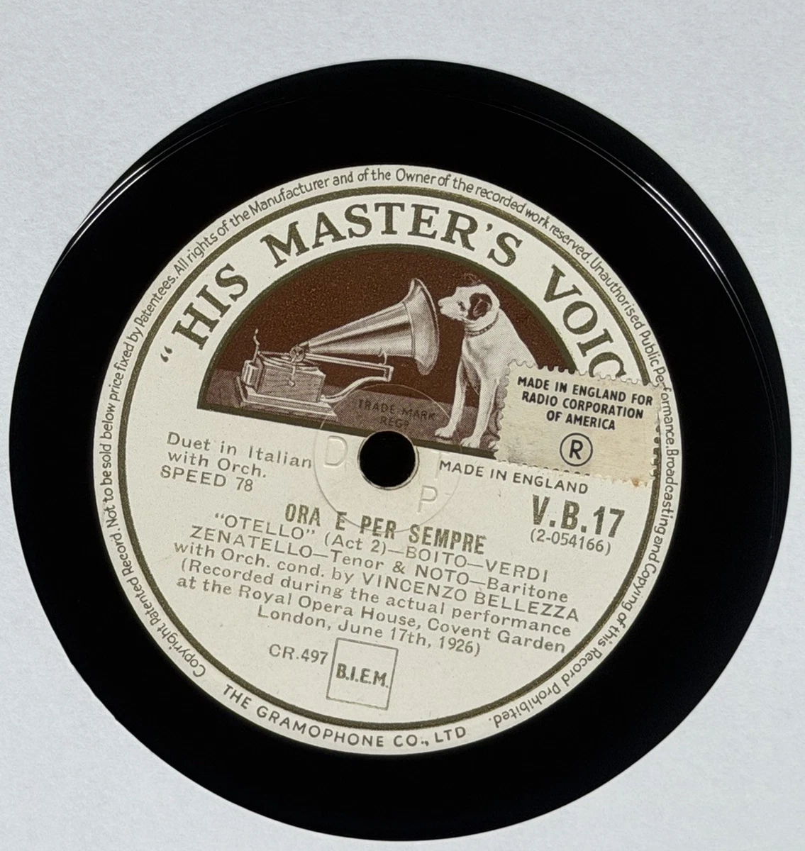Opera 78 RPM Vinyl Records for sale | eBay