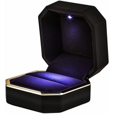 Luxusring Box mit LED Licht Hochzeitsring Fall Schmuck Geschenk für Verlobung