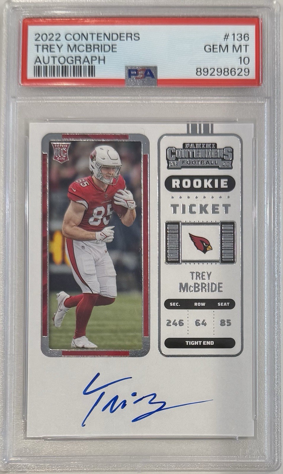 Trey McBride Panini Contenders #136 Rookie Autograph Ticket