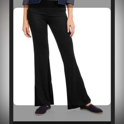 Juniors' Eye Candy Black Flare Leg Pants NWT Size Large Rayon Spandex Stretch