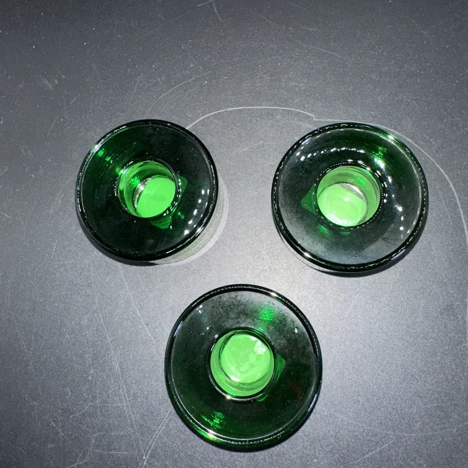 Набор из 3 конических держателей из зеленого стекла Crate And Barrel - Изображение 2 из 4