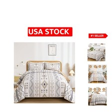 Lightweight 3-Piece Bohemian Quilt Set for All-Season Comfort - Queen Size
