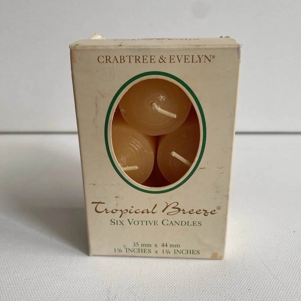 Vintage Crabtree & Evelyn Tropical Breeze Fragranced Votive Candles Pack Of 5 - Image 2 of 3