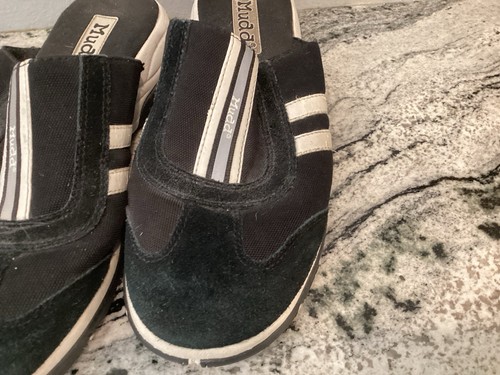 Sandalias Mudd De Colección Talla 9 Y2K Años 90 Negro Blanco Gruesas Cuña Slides Deportivas Especias - Imagen 3 de 12
