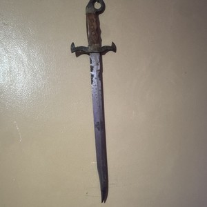 Double Edge Steel Blade Dagger with Wood Handle, Hidden Tang, Ambidextrous