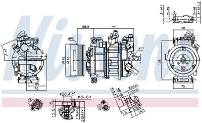 NISSENS 890602 Kompressor, Klimaanlage für AUDI,PORSCHE,VW