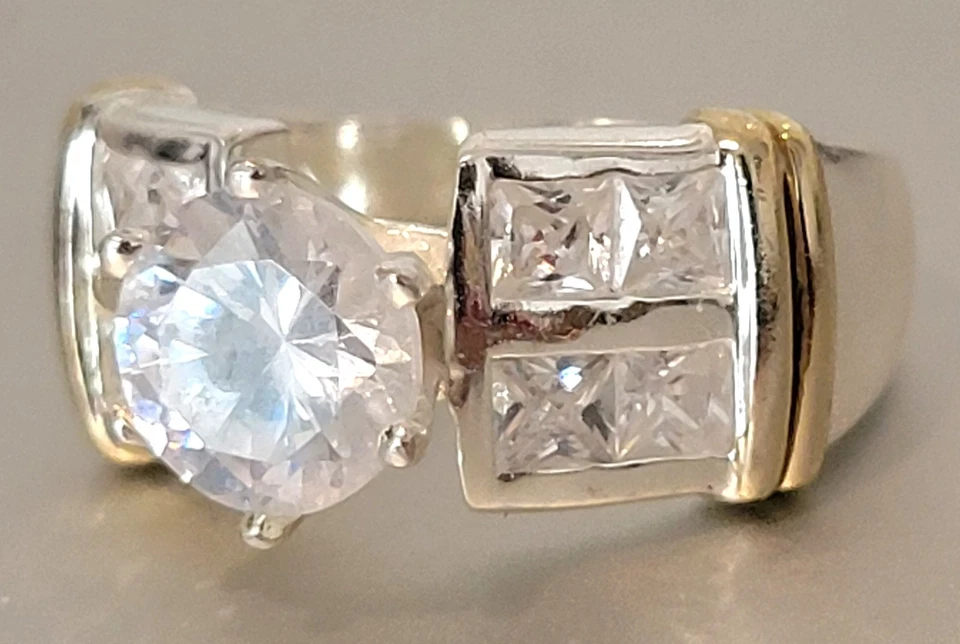 Anillo de plata de ley 925 circonita cúbica talla 7 Foto 3 de 4