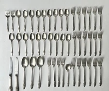 Vintage 49 Piece 1847 Rogers Bros IS FIRST LOVE Silverplated Flatware Lot