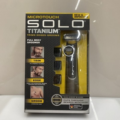 Micro Touch Solo Titanium Grooming Trimmer, Dual-Sided Blades Built-In Light Men