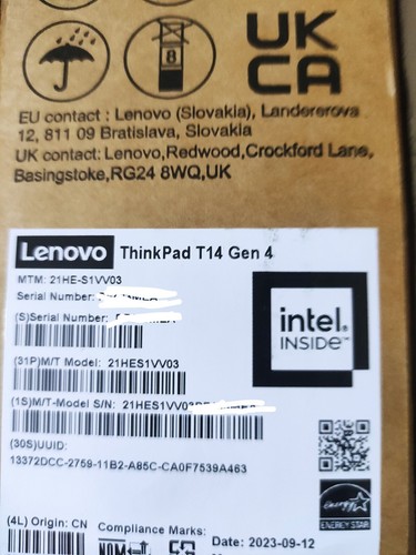 Lenovo ThinkPad T14 Gen 4 Intel Core i7-1365U vPro, 32GB RAM, 256GB SSD 14" FHD+