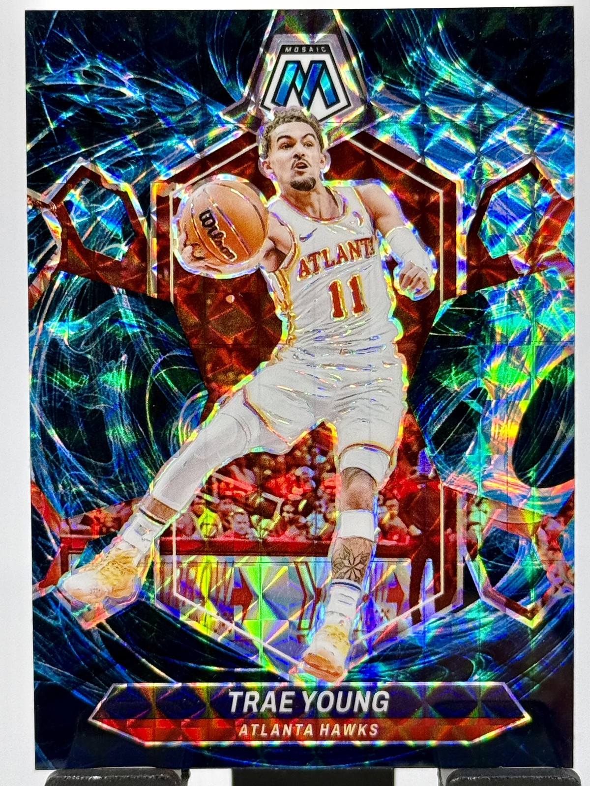 2023-24 Panini Mosaic #107 Trae Young Genesis