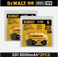 2pack Genuine Dewalt DCB206 20V Max XR 6.0Ah Lithium Ion Batteries Li-ion USA