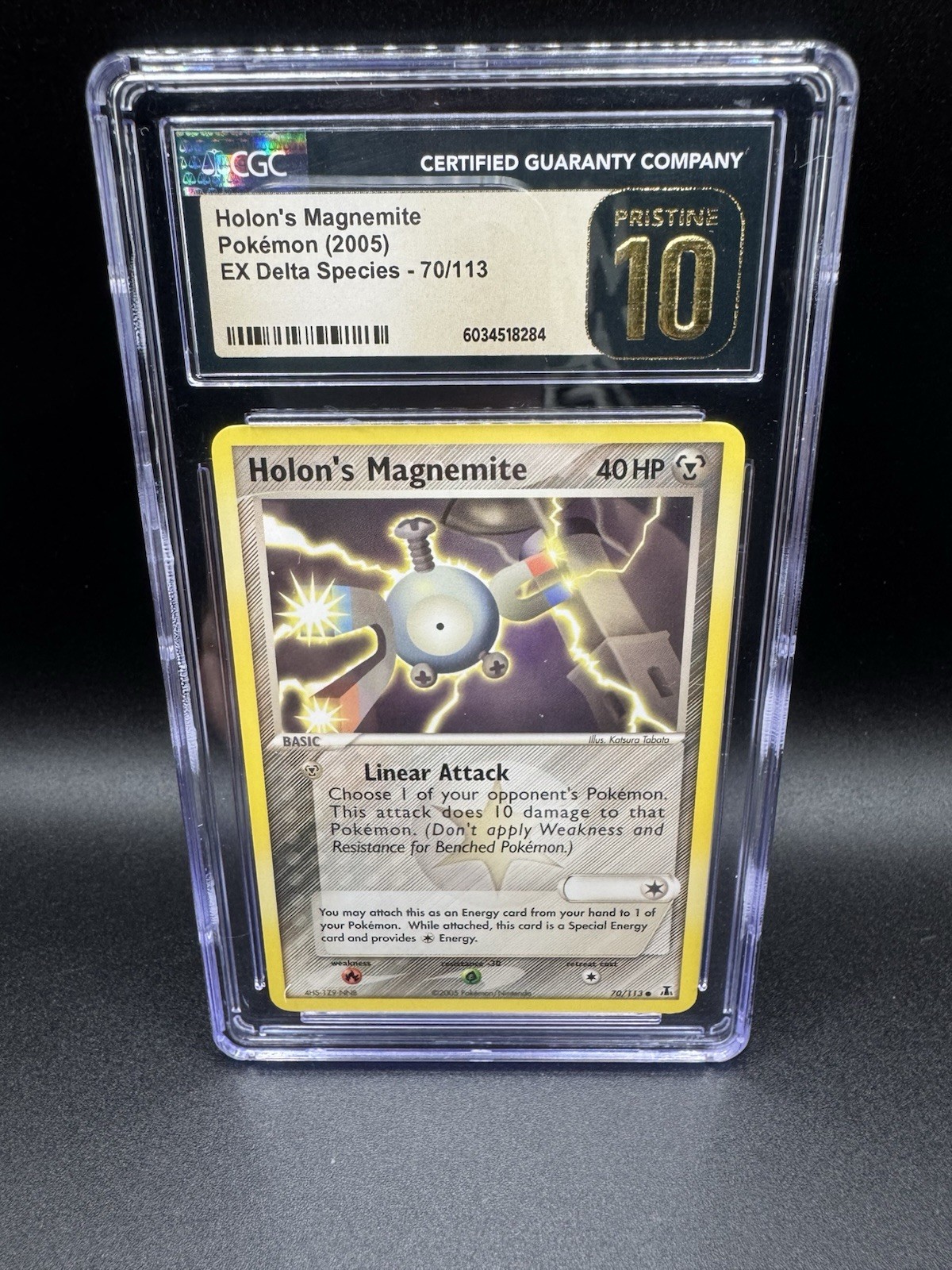 2005 POKEMON Card  EX DELTA SPECIES 70 HOLON'S MAGNEMITE CGC Pristine 10 POP 9