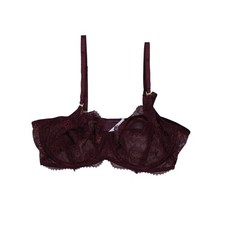 Lauren Ralph Lauren Women's Bra Bralette Unlined Full Coverage Lace Burgundy...