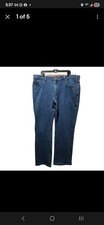 Duluth Trading Jeans Men's 44x34 Blue Flex Ballroom Straight Leg Denim