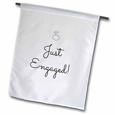3dRose Print of The Text, Just Engaged - Garden Flag, 12 by 18''