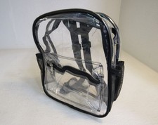 Maytree Clear Back Pack 12in x 6in Clear/Black Plastic
