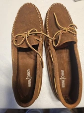 MINNETONKA MOCCASSIN MEN'S Double Bottom Softsole Size 13 Brown Ruff NEW