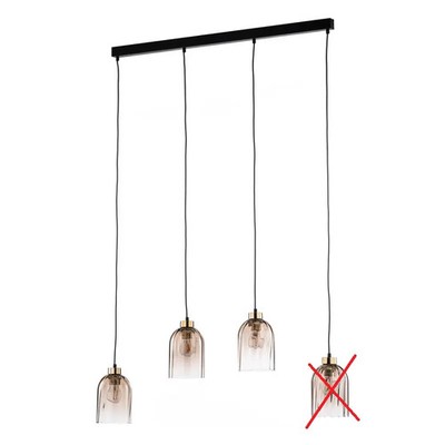 Glas-Hängeleuchte Sapito vierflammig amber Deckenlampe Lampe SIEHE TEXT/FOTO