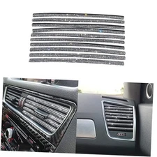 10PCS Bling Car Air Conditioner Vent Outlet Trim Decoration Strips,Shiny White