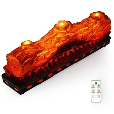 Electric Fireplace Logs Realistic Flame Effect with Candle LED Flame Light US...
