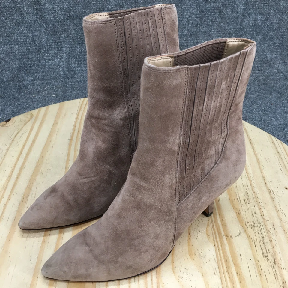 ANN TAYLOR ботинки женщин 7,5 М серо-коричневый ботинок Stiletto каблуки замши вкратце носок - Изображение 3 из 4