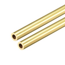 Brass Round Tube 300mm Length 7mm OD 1.5mm Wall Thickness Seamless Tubing 2 Pcs
