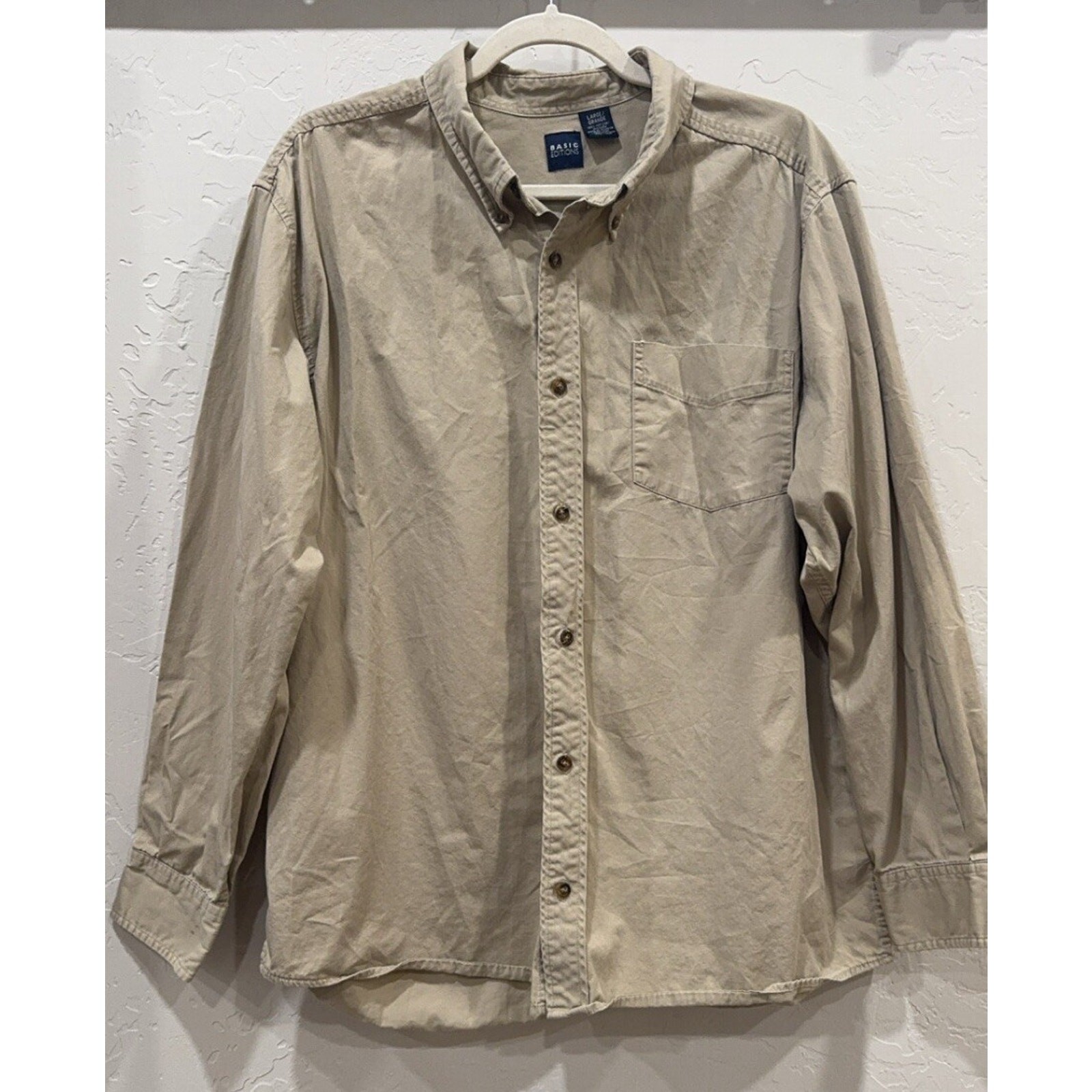 Long Sleeve Button Western Basic Editions Size La… - image 1