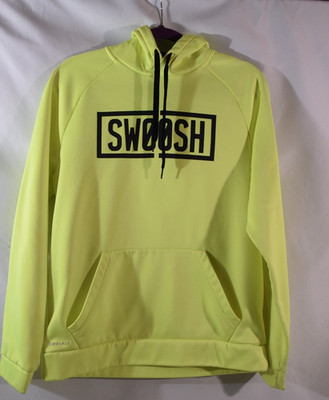 Nike SWOOSH Women's Sz M Neon Pullover Graphic Hoodie