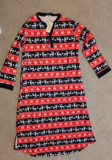 Ekouaer Women's Casual Maxi Long Nightgown Long sleeves Red/Black Size M - NWT