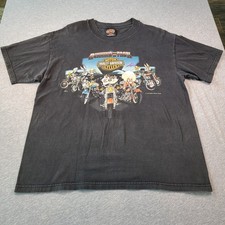 Vintage 2000 Harley Davidson Looney Tunes Running With The Pack Shirt Large