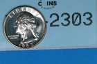1963 PROOF 25C WASHINGTON SILVER QUARTER EARLY US TYPE COIN RAW-2303