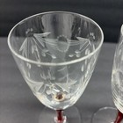 Morgantown Fischer Etch Drape Bow Leaf  Medallion Red Filament 6 7/8” Stems (2) — photo 4