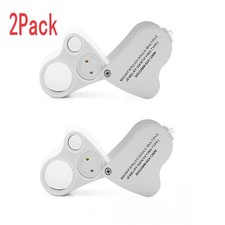 2 in 1 30x 60x Jeweler Loupe Dual lenses Band Light Antique geology Magnifier