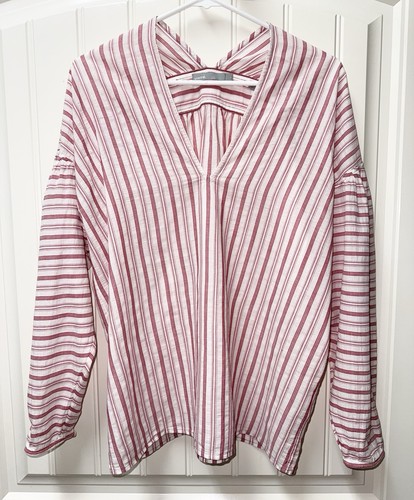 LN DAMEN SMALL MEDIUM (Brustumfang 42") VINCE BAUMWOLLE GESTREIFT SHIRT TOP BLUSE GESTREIFT - Bild 3 von 5