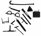 Vintage Marx Mike Hazard Double Agent Spy Accessories LOT Black Plastic Weapons