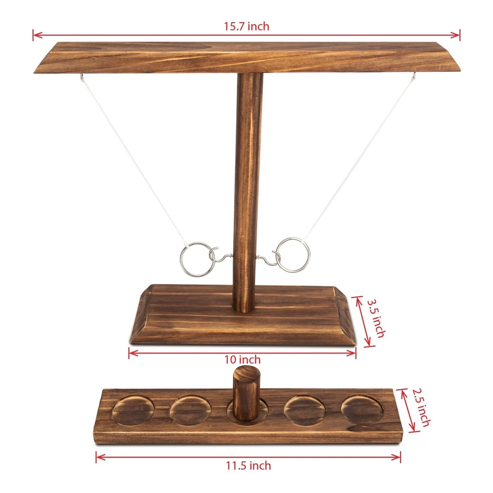 Juegos de Lanzamiento de Anillos para Adultos, Juego de Lanzamiento de Anillos, Exterior Interior Hecho a Mano Madera Ho... Foto 2 de 4