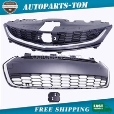 For 2017-2020 Chevrolet Sonic Rs Front Bumper Upper Grille Lower Grill Black New