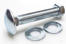 M16 COACH BOLTS CARRIAGE BOLT SCREWS CUP SQUARE HEXAGON NUTS WASHER ZINC DIN 603