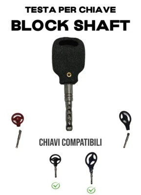 TESTA DI RICAMBIO IMPUGNATURA PER CHIAVE BLOCK SHAFT PLASTICA COLOR NERO v2